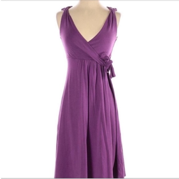 Athleta Dresses & Skirts - Athleta Leto dress purple faux wrap side tie twisted straps sleeveless